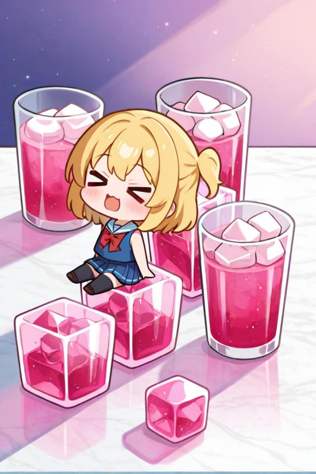涼む金髪ちゃん