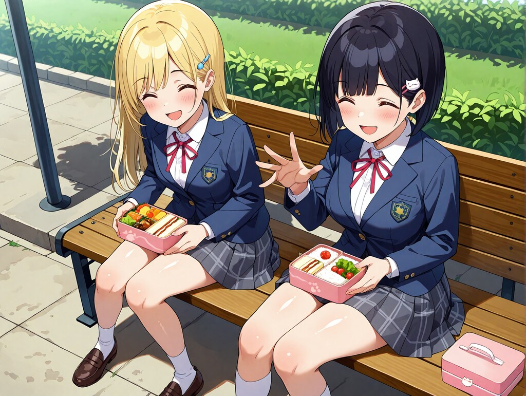 女の子同士のランチタイム