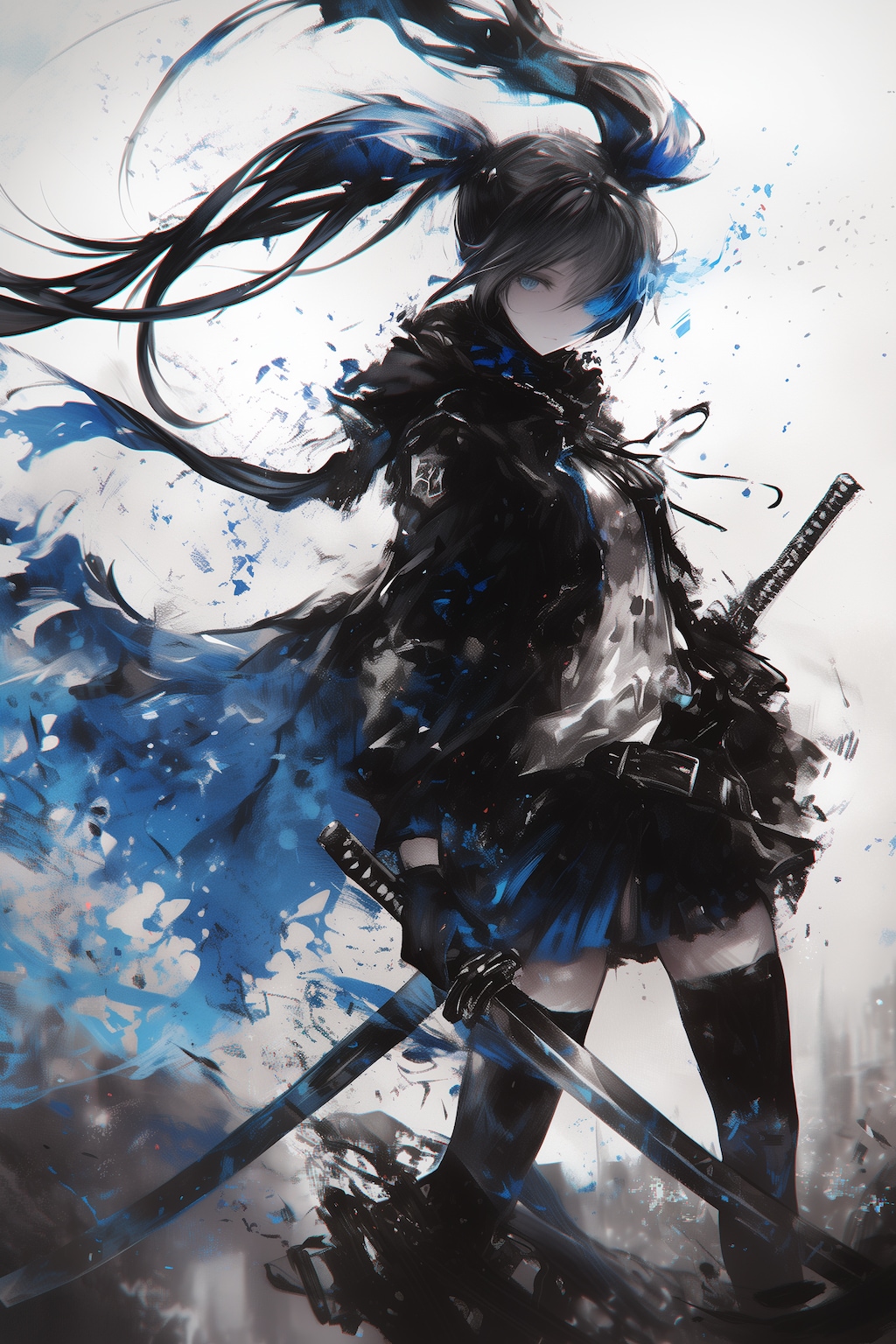 水墨画風侍ガール