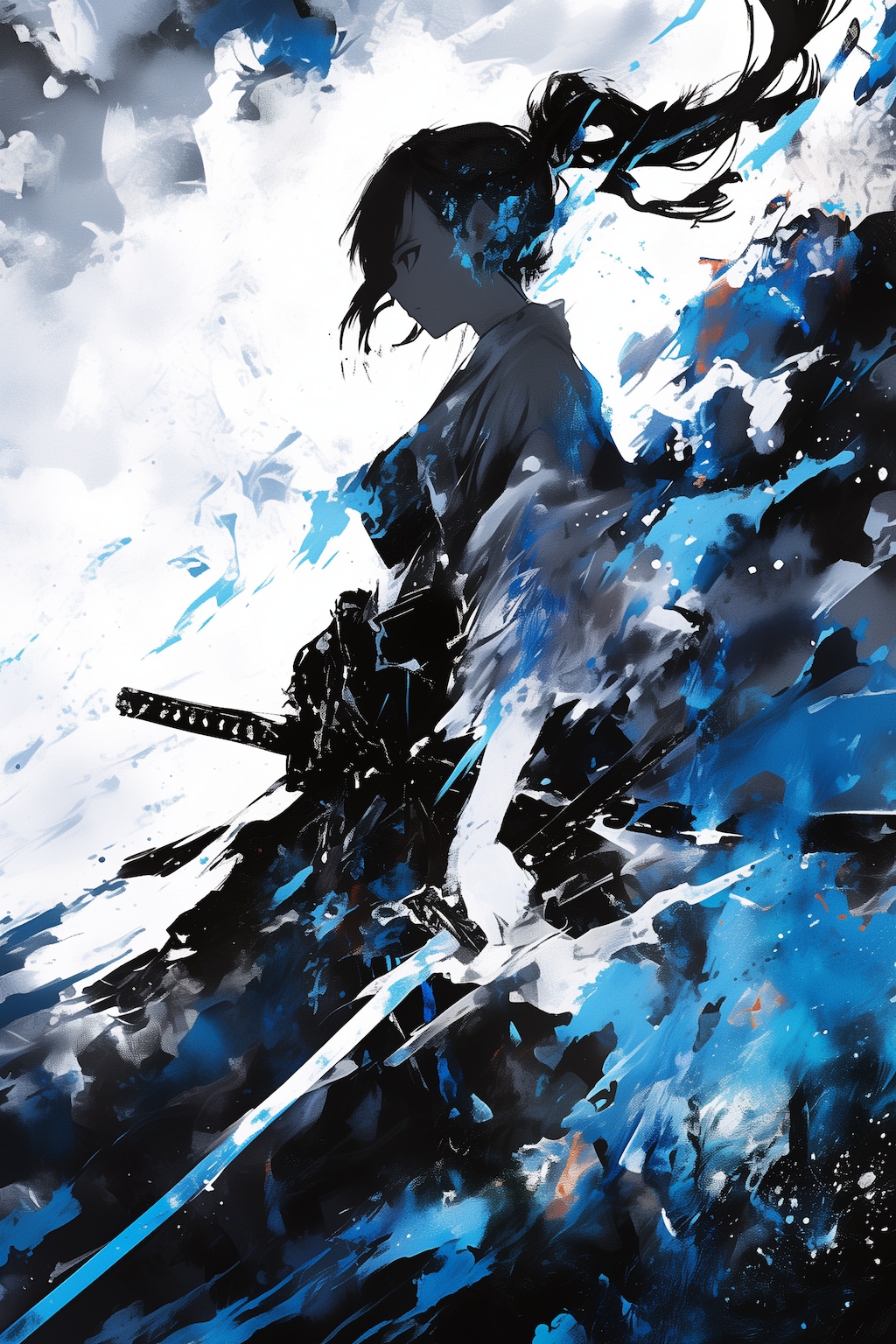 水墨画風侍ガール