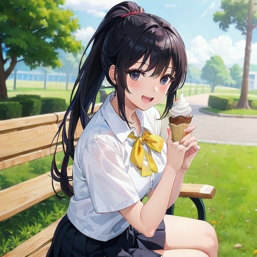 お散歩中にソフトクリーム発見！