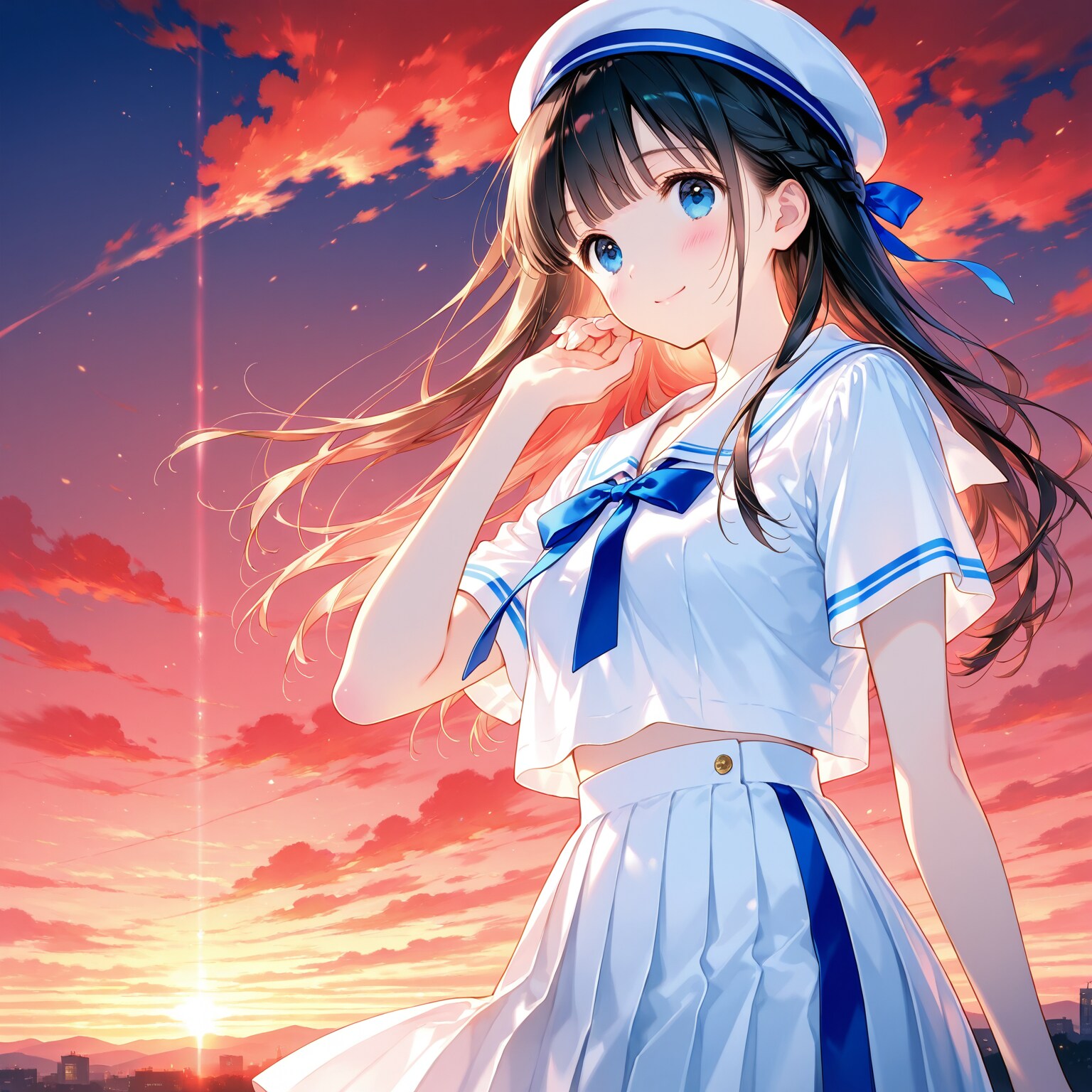 夕やけの少女