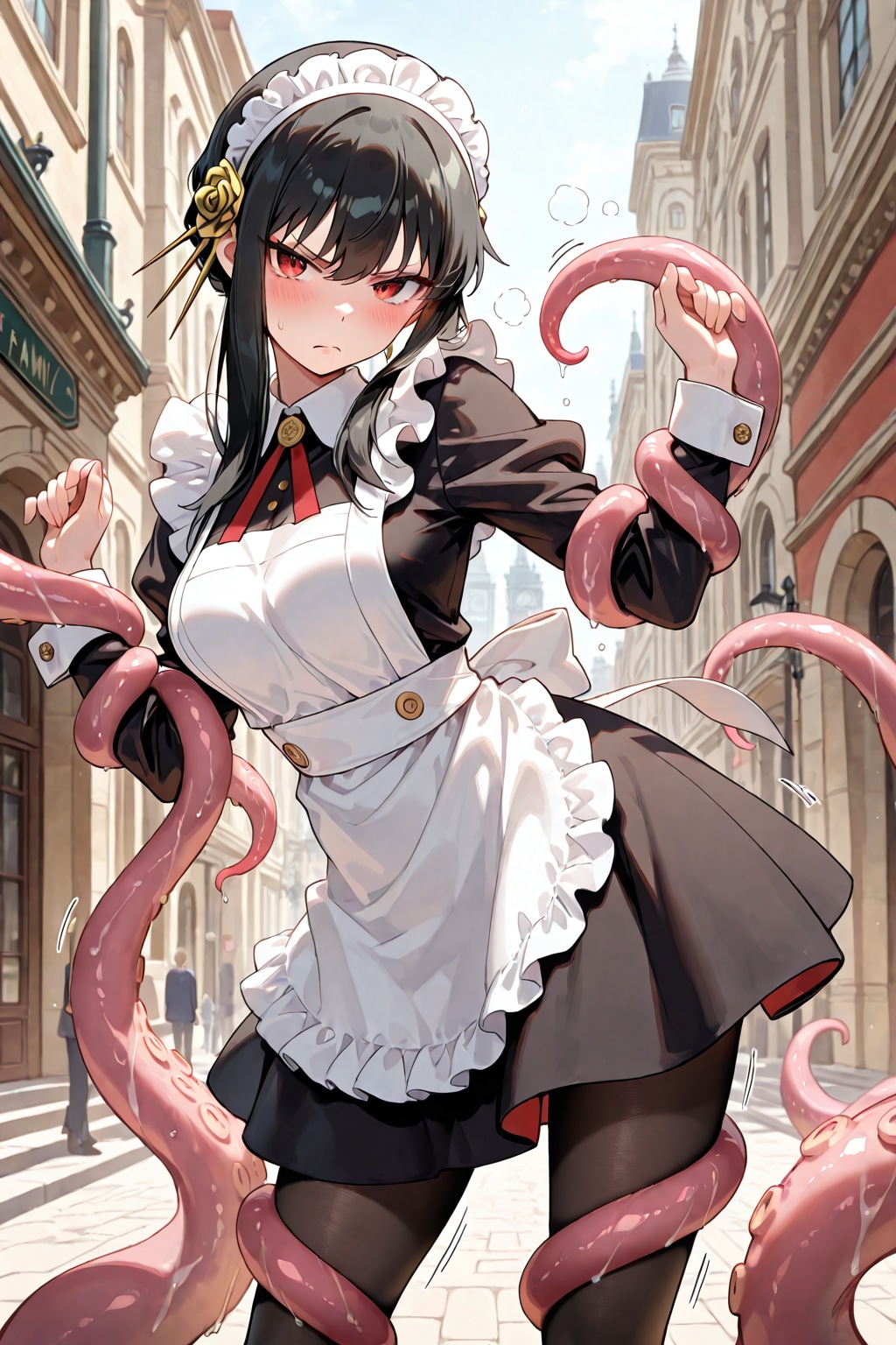 触手ピンチなメイドさん(R18に続く予定)