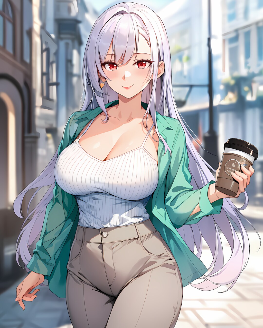 🌿ミントグリーンで爽やか通勤✨春のお姉さん