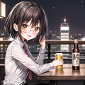 青サキュバスさん（擬態モード）・飲み会 3枚目