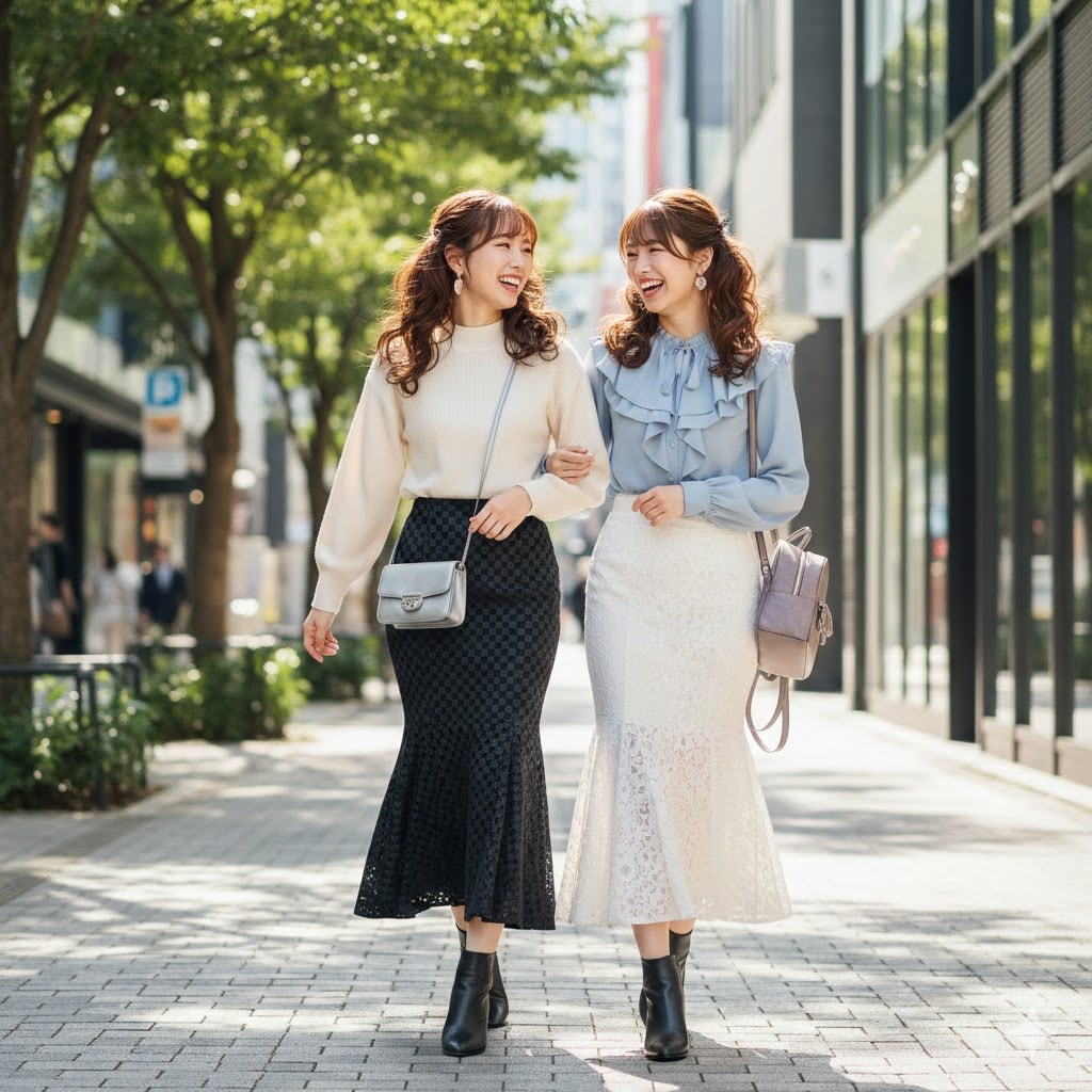 女子高生の楽しい休日005《マーメイドスカートコーデ》 | の人気AIイラスト・グラビア