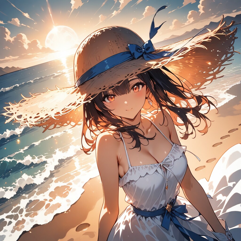 波打ち際の少女
