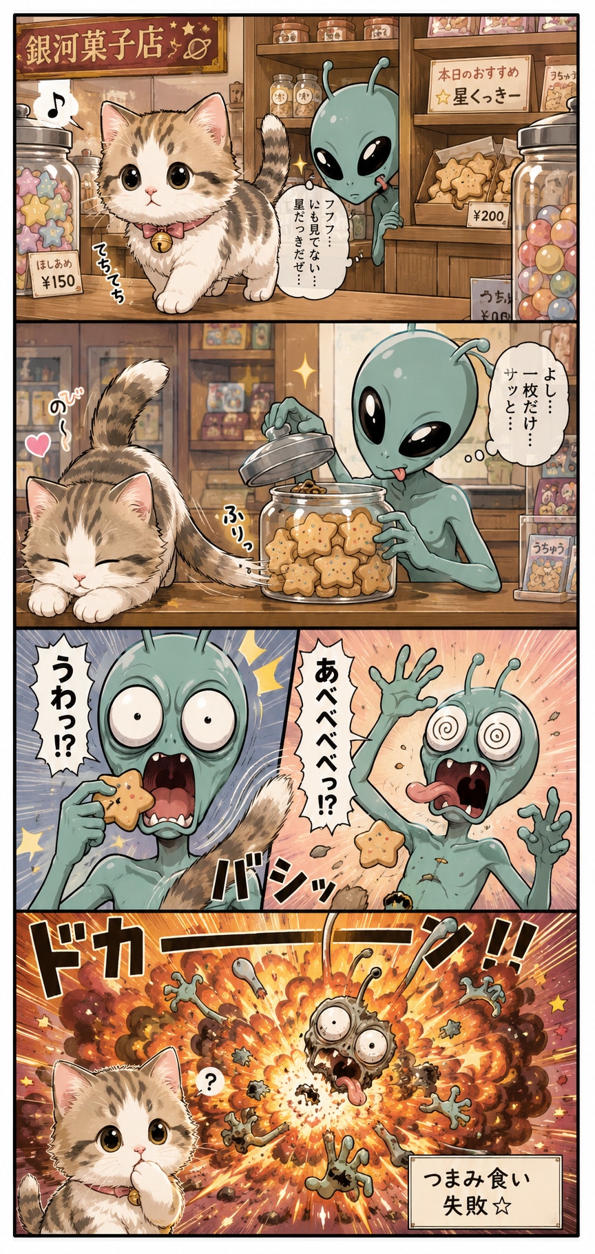 猫ちゃんがかわいいだけの4コマ | の人気AIイラスト・グラビア