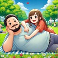 芝生でまったり（Dalle・イラスト版） 4枚目