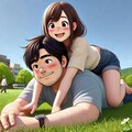 芝生でまったり（Dalle・イラスト版） 6枚目