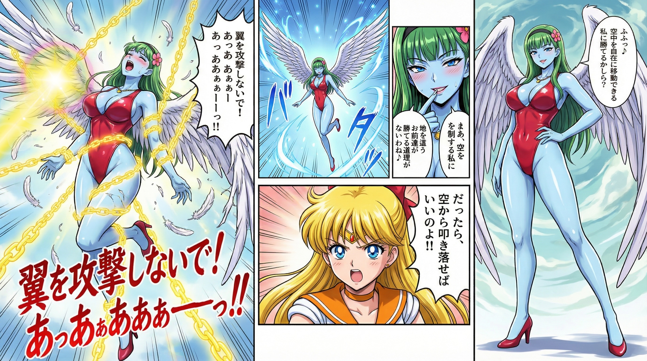 某懐かしアニメの鳥乙女がセー〇ームーン女怪人だったら！？って妄想して生成しました😍💕・・鳥乙女役の声優さんが有名な女怪人を数多く演じてくれた偉大な御方だったので、それ繋がりで妄想😍♪