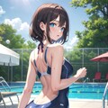 スクール水着の女の子(高画質版) 3枚目