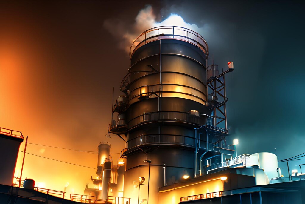 ＯＫな背景(夜の工場)