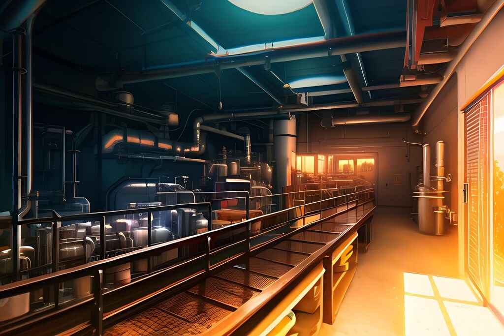 ＯＫな背景(夜の工場)