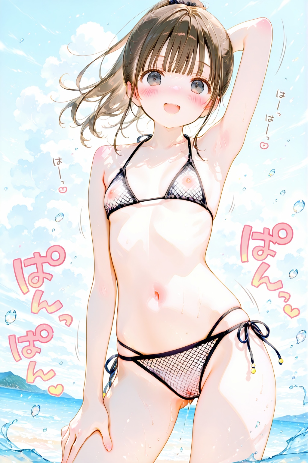 あみあみ水着二パターンです…全部編みより多少布があった方がエッチかなと思いますｗby藍乃雫