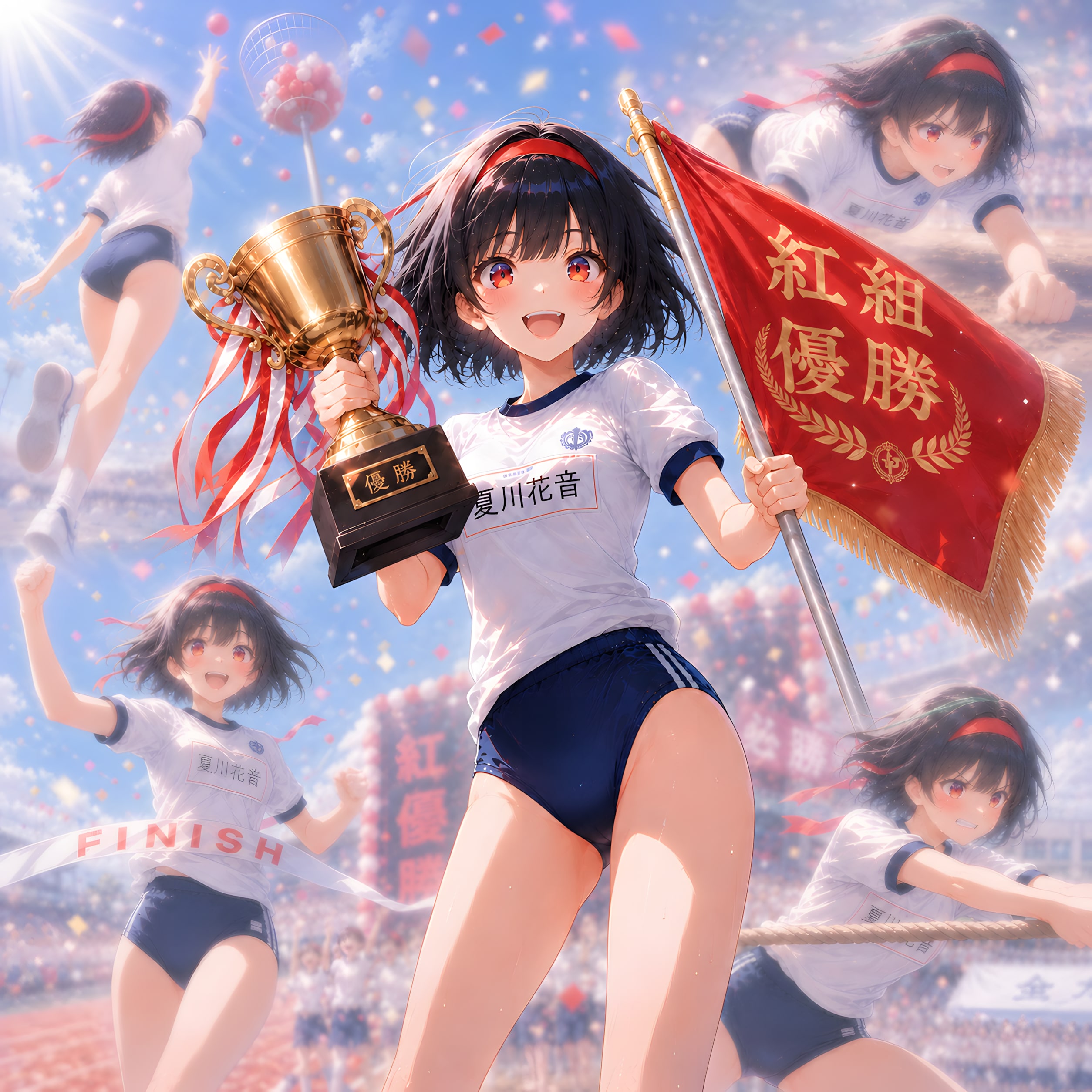 紅組のエース ~ 黒髪ボブのブルマ娘１１７ ~ | の人気AIイラスト・グラビア