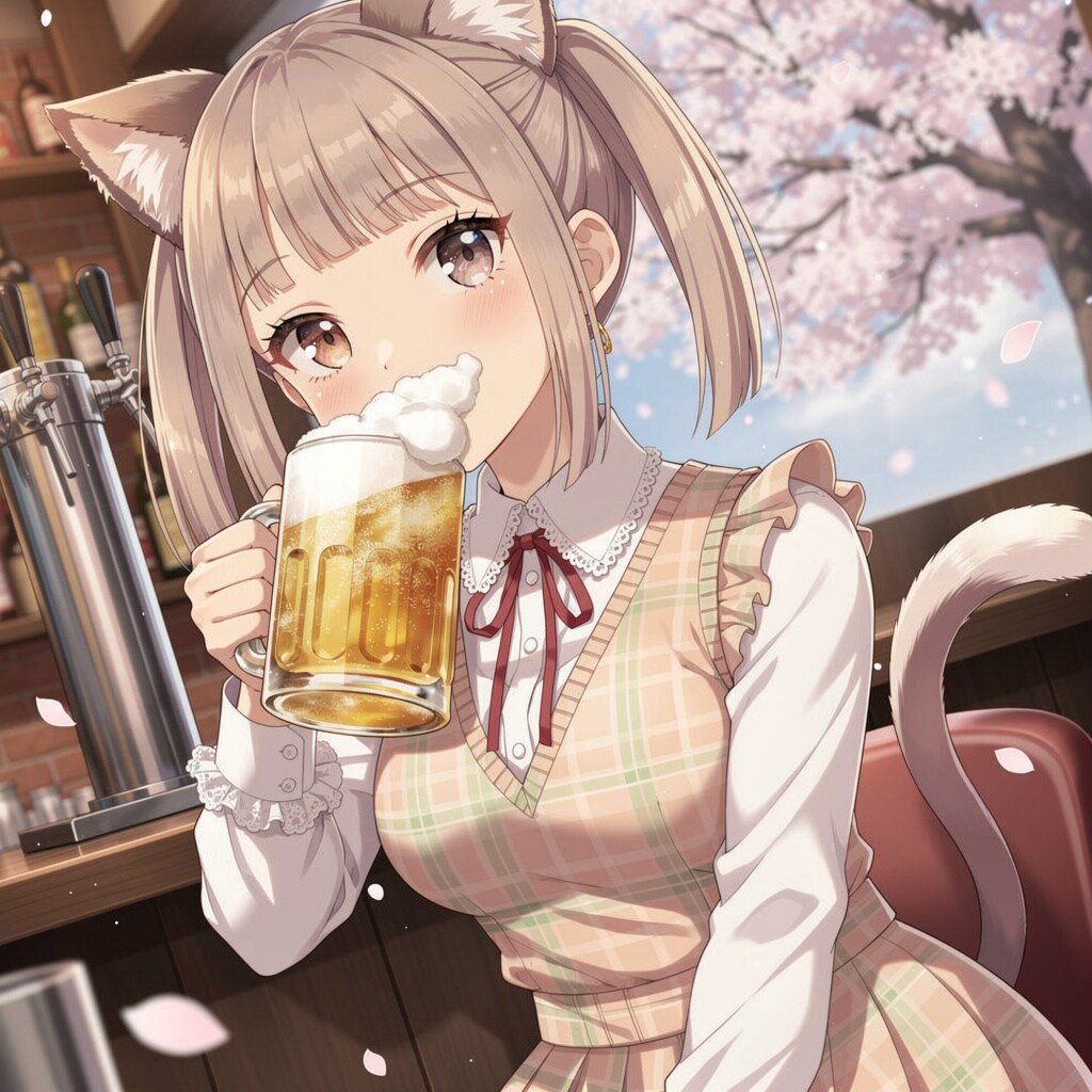 茶ツイにゃん。ビール
