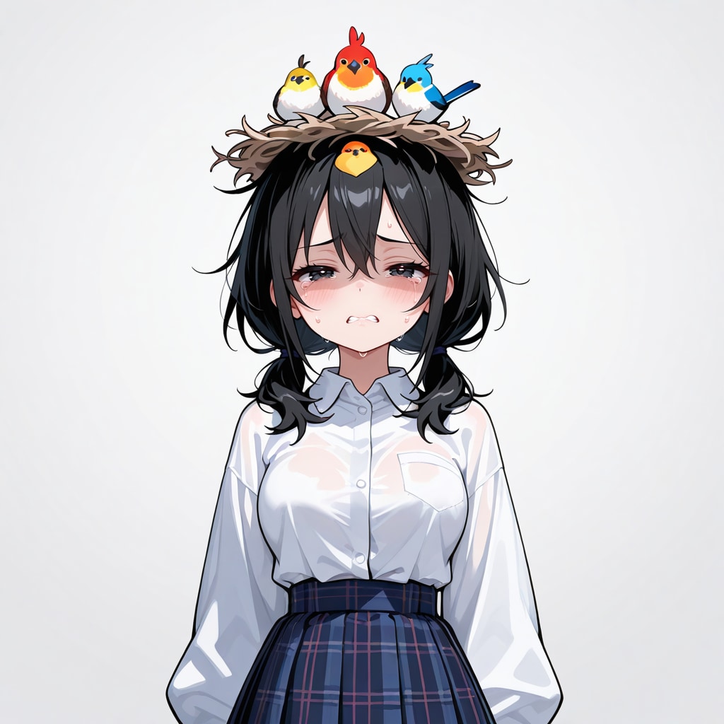 私も頭に鳥の巣を作られ