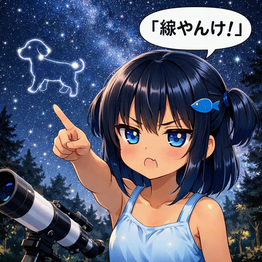 こいぬ座に怒るこなつちゃん