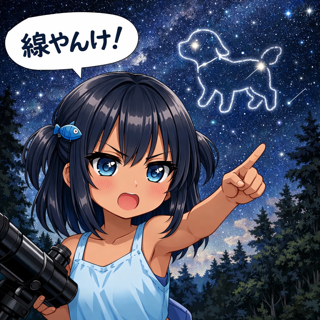 こいぬ座に怒るこなつちゃん