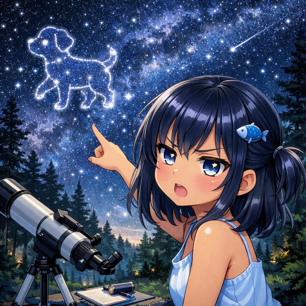 こいぬ座に怒るこなつちゃん