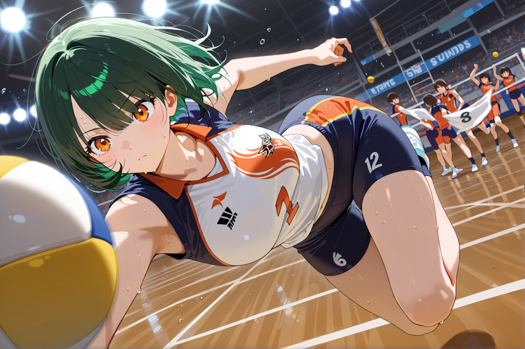 バレー部に助っ人参加した目隠れボブ子