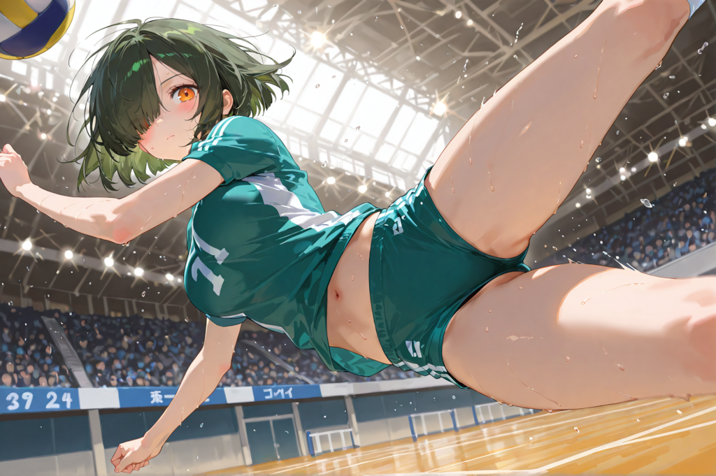 バレー部に助っ人参加した目隠れボブ子