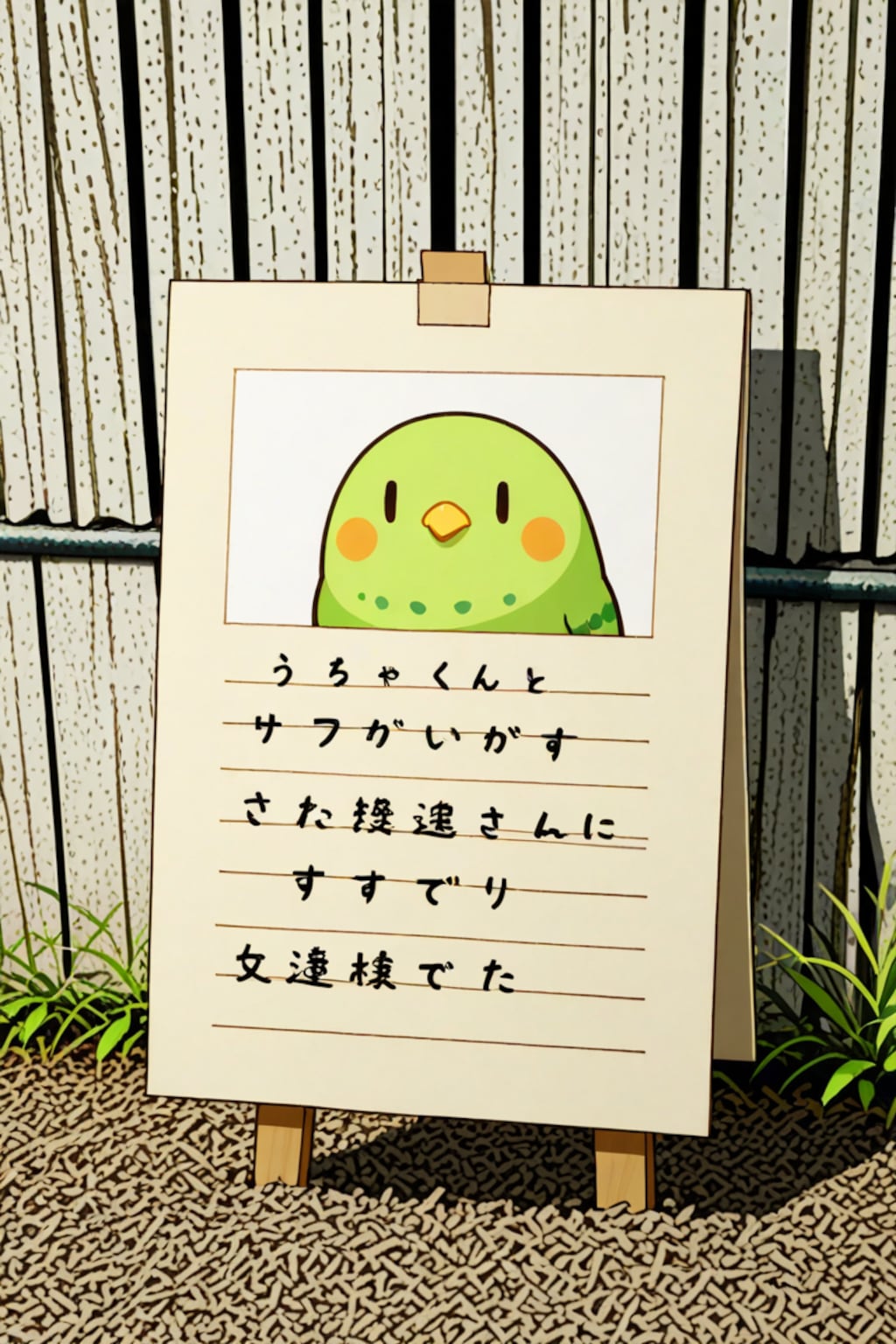 インコの張り紙