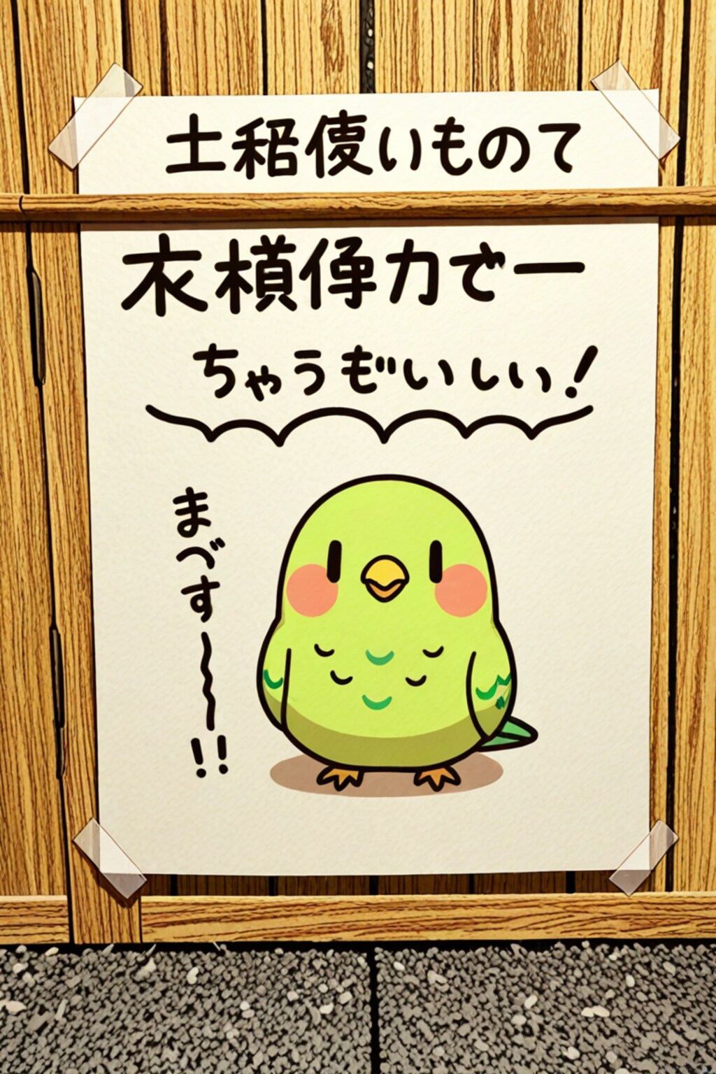 インコの張り紙