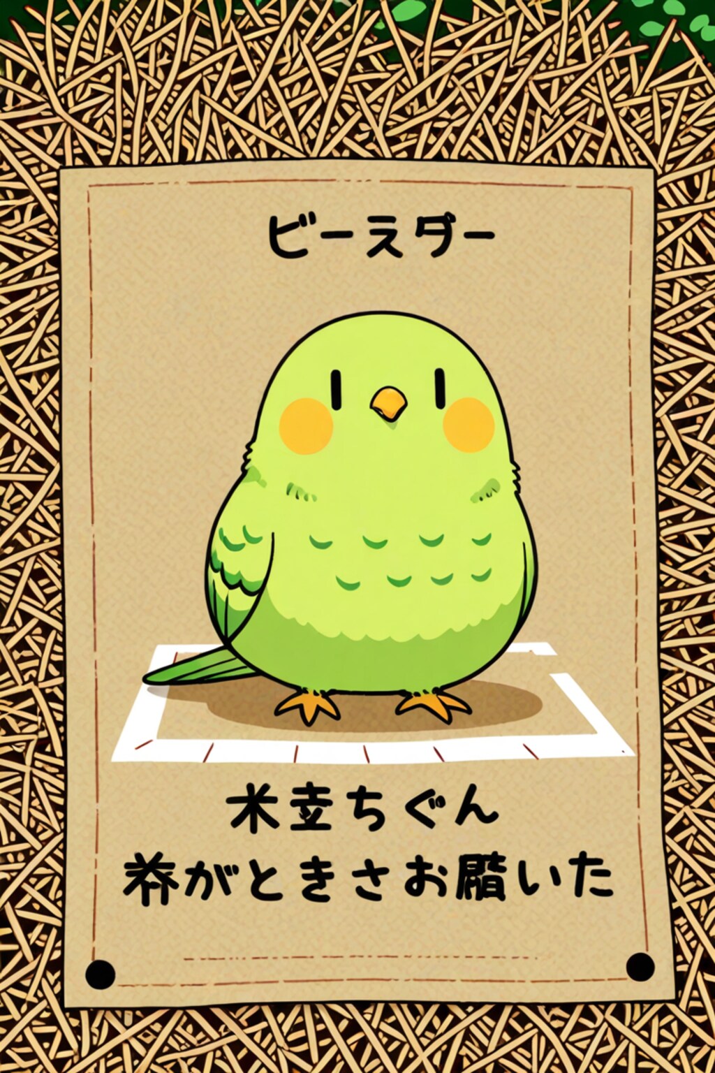 インコの張り紙