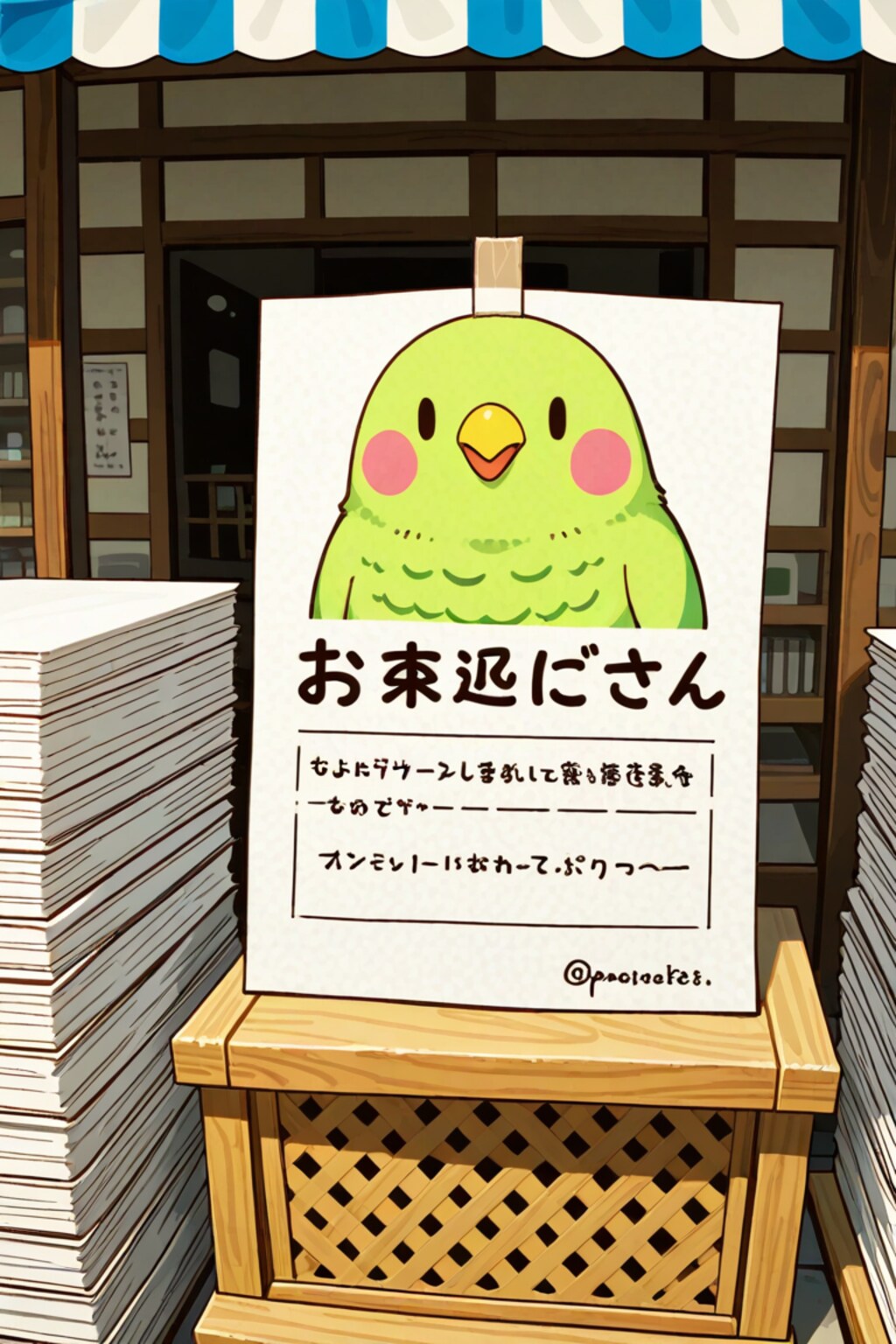 インコの張り紙