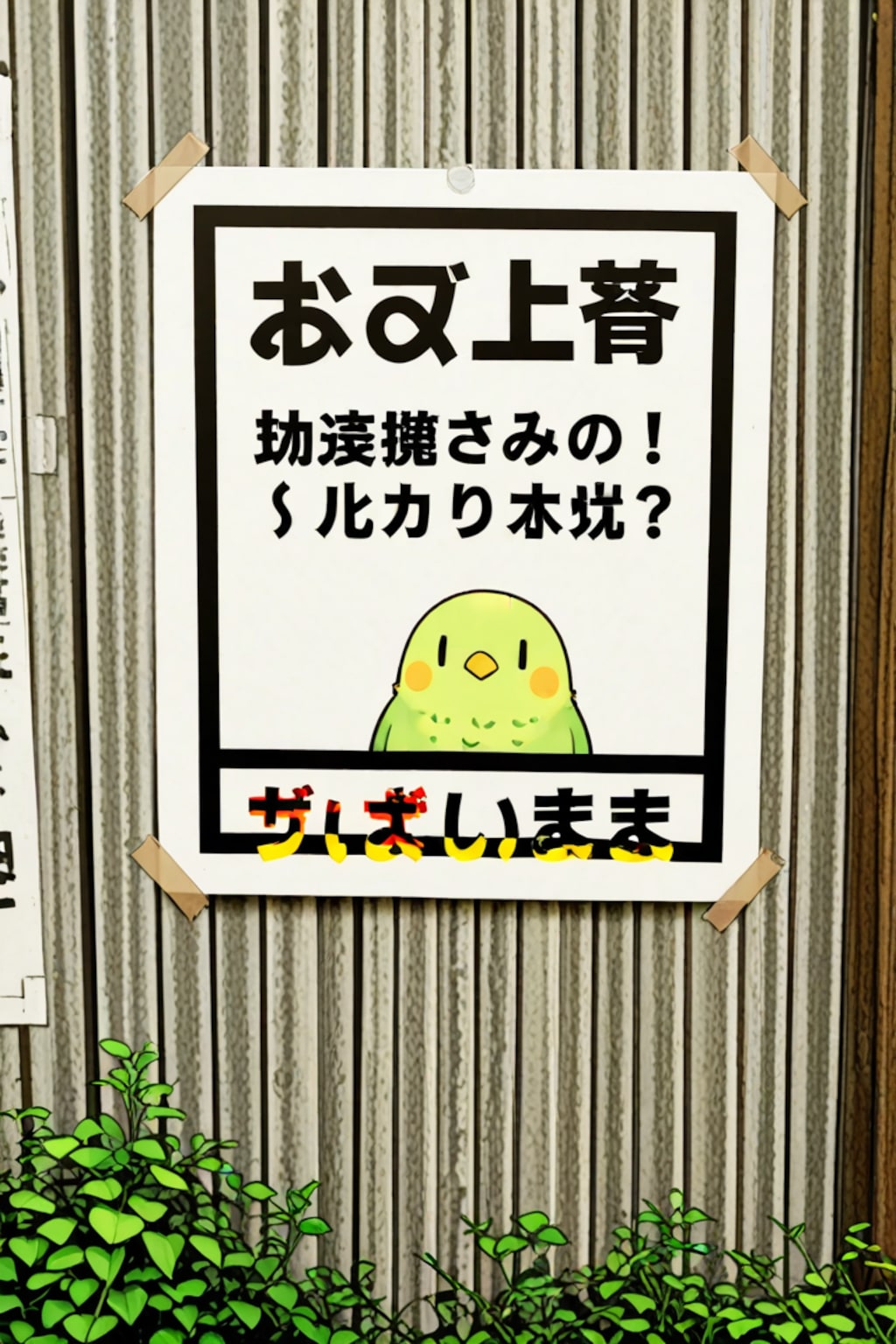 インコの張り紙