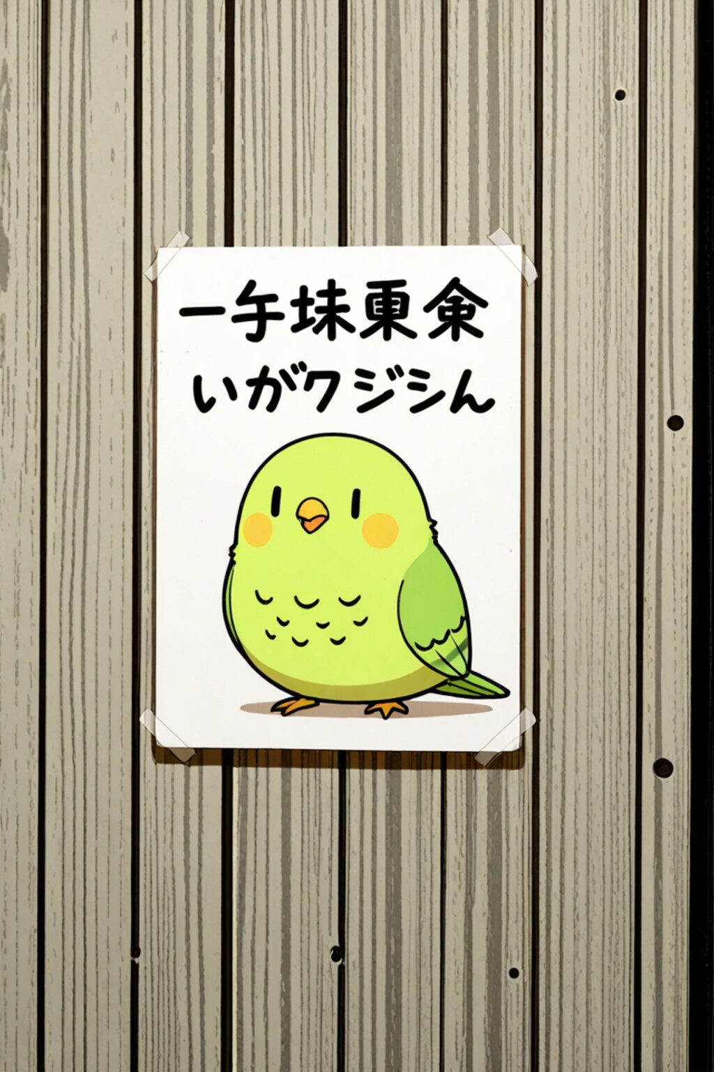 インコの張り紙