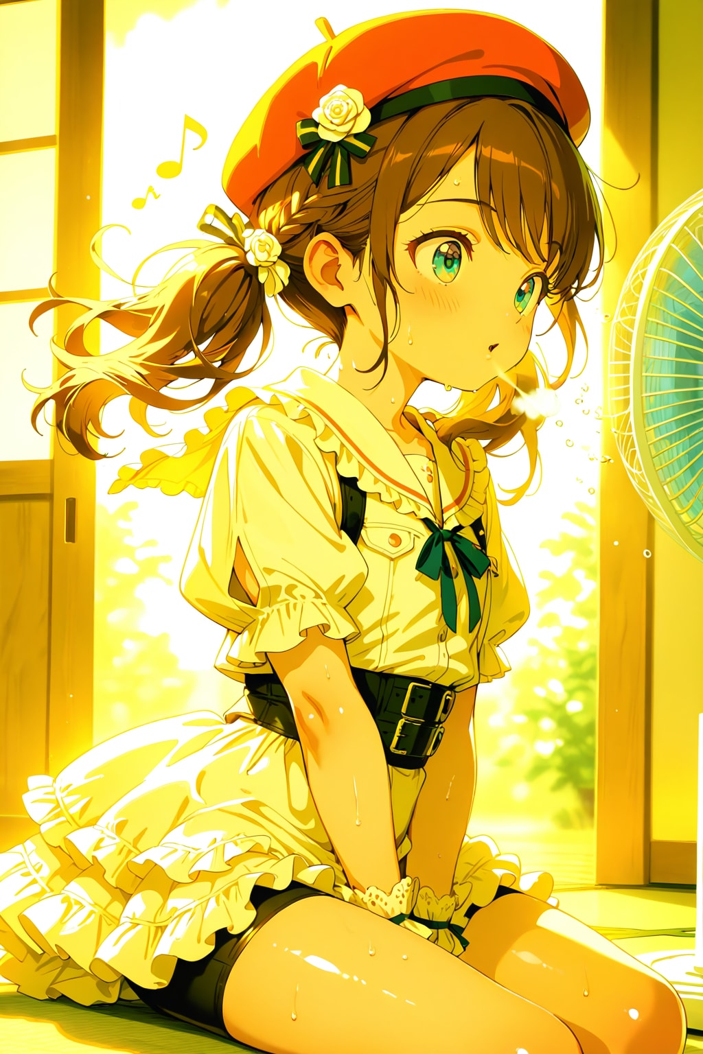 あ〜〜❤️あはは❤️扇風機って涼しくて面白いね❤️