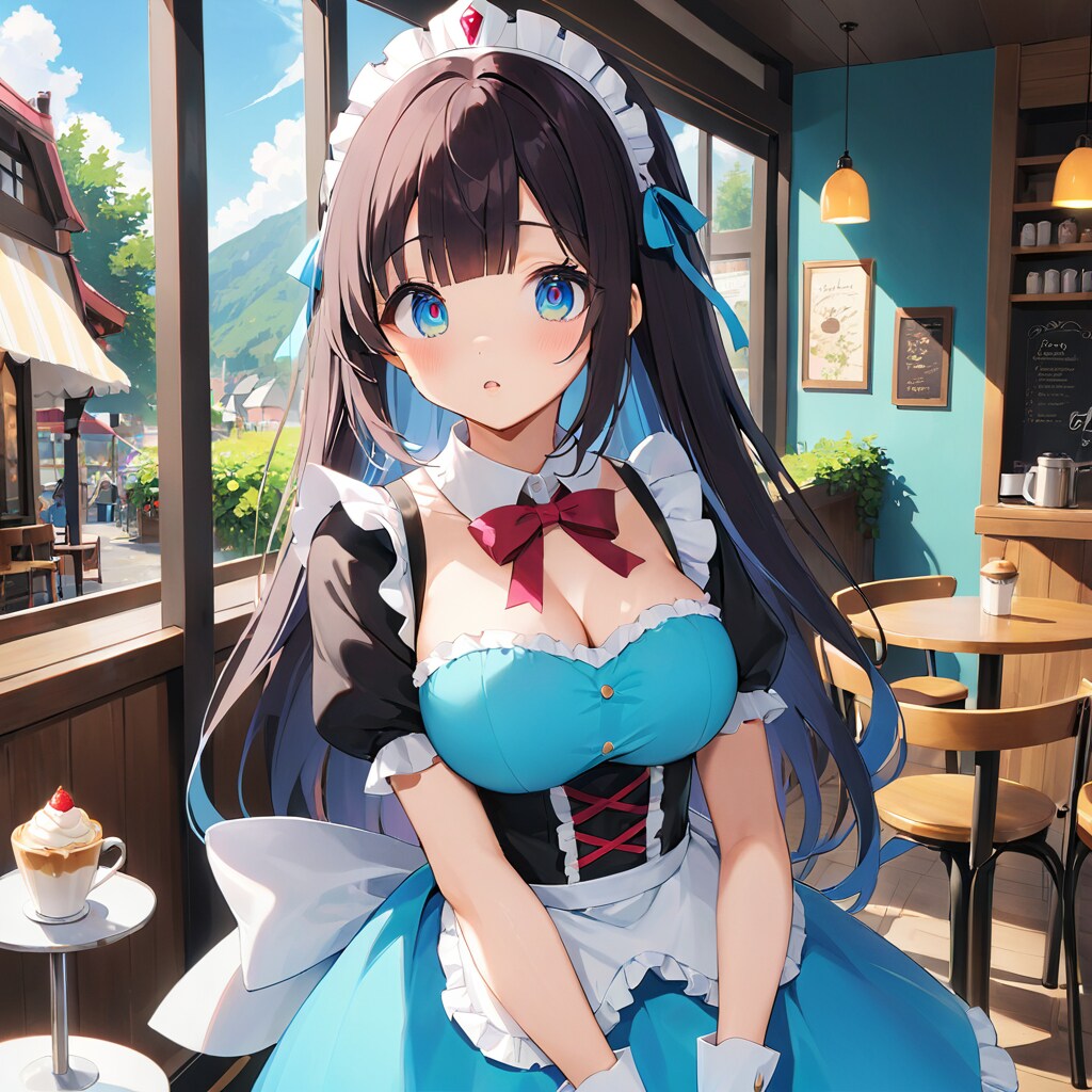 こんなに可愛い格好していますが、実はお城のお姫様です。社会勉強のため、メイド喫茶でバイトです。