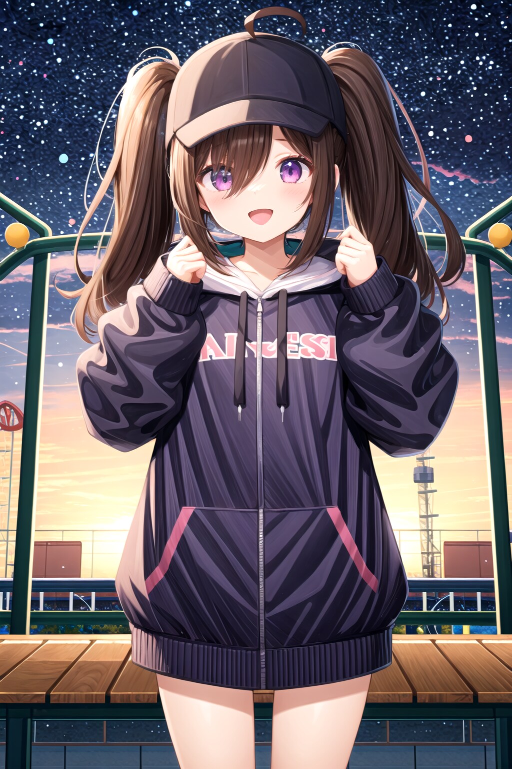 夜景　遊園地 | の人気AIイラスト・グラビア