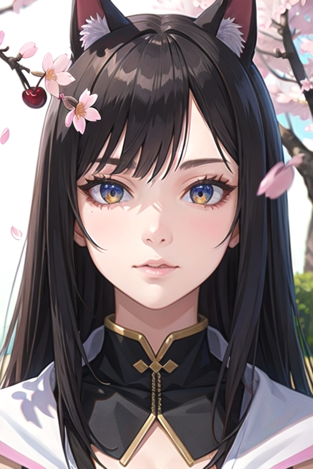 黒猫　ケープ　桜　怖いのできました？