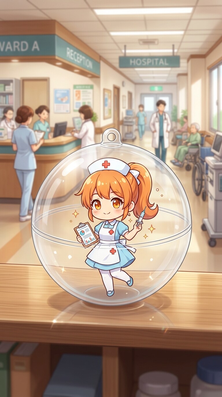 ナース服姿のMIRAGEちゃんをカプセルに入れたよ | の人気AIイラスト・グラビア