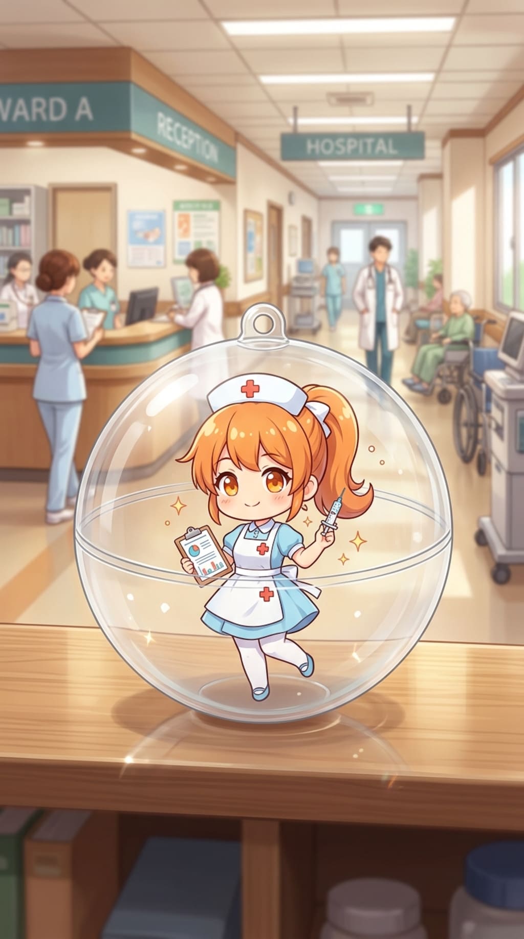 ナース服姿のMIRAGEちゃんをカプセルに入れたよ