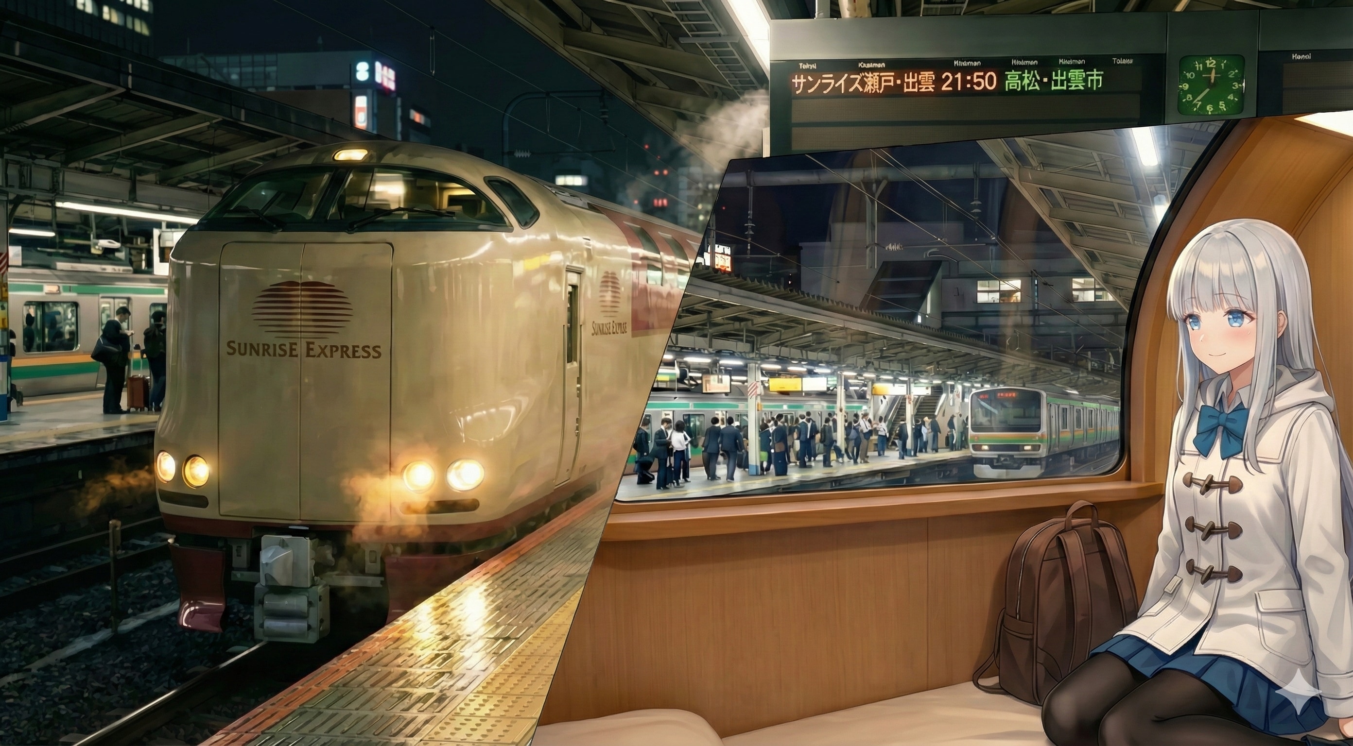 東京駅21時50分、私の小さな冒険 | の人気AIイラスト・グラビア
