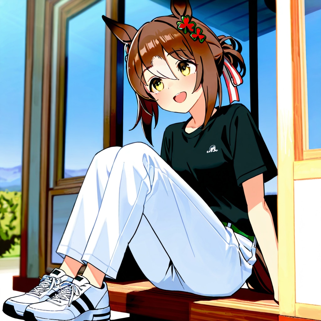 ウマ娘・ファイン、ラーメン屋にて（習作）
