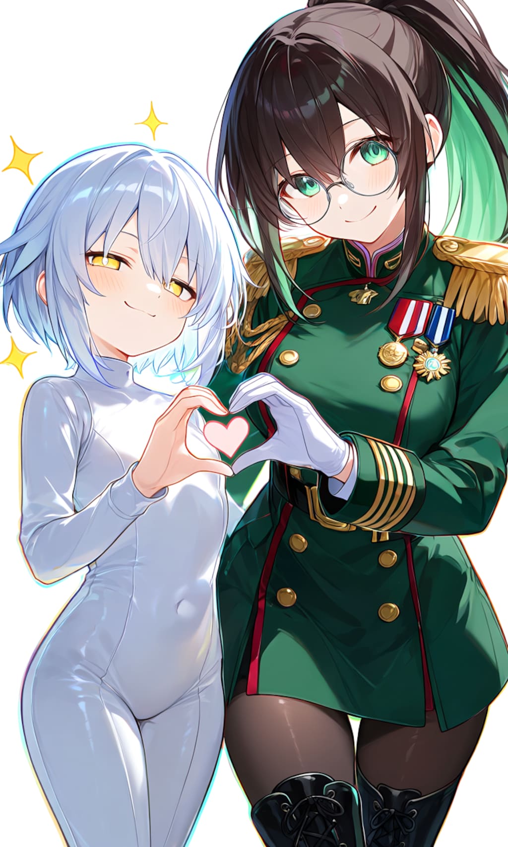 やちまるさんとこのミメラさんと軍服ちゃんでツーショット
