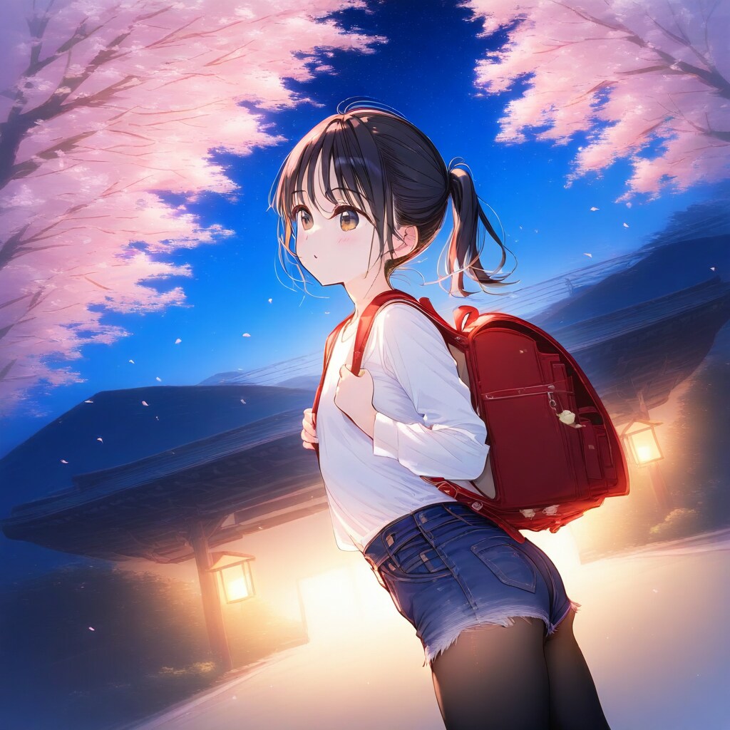 夜桜を見に来た