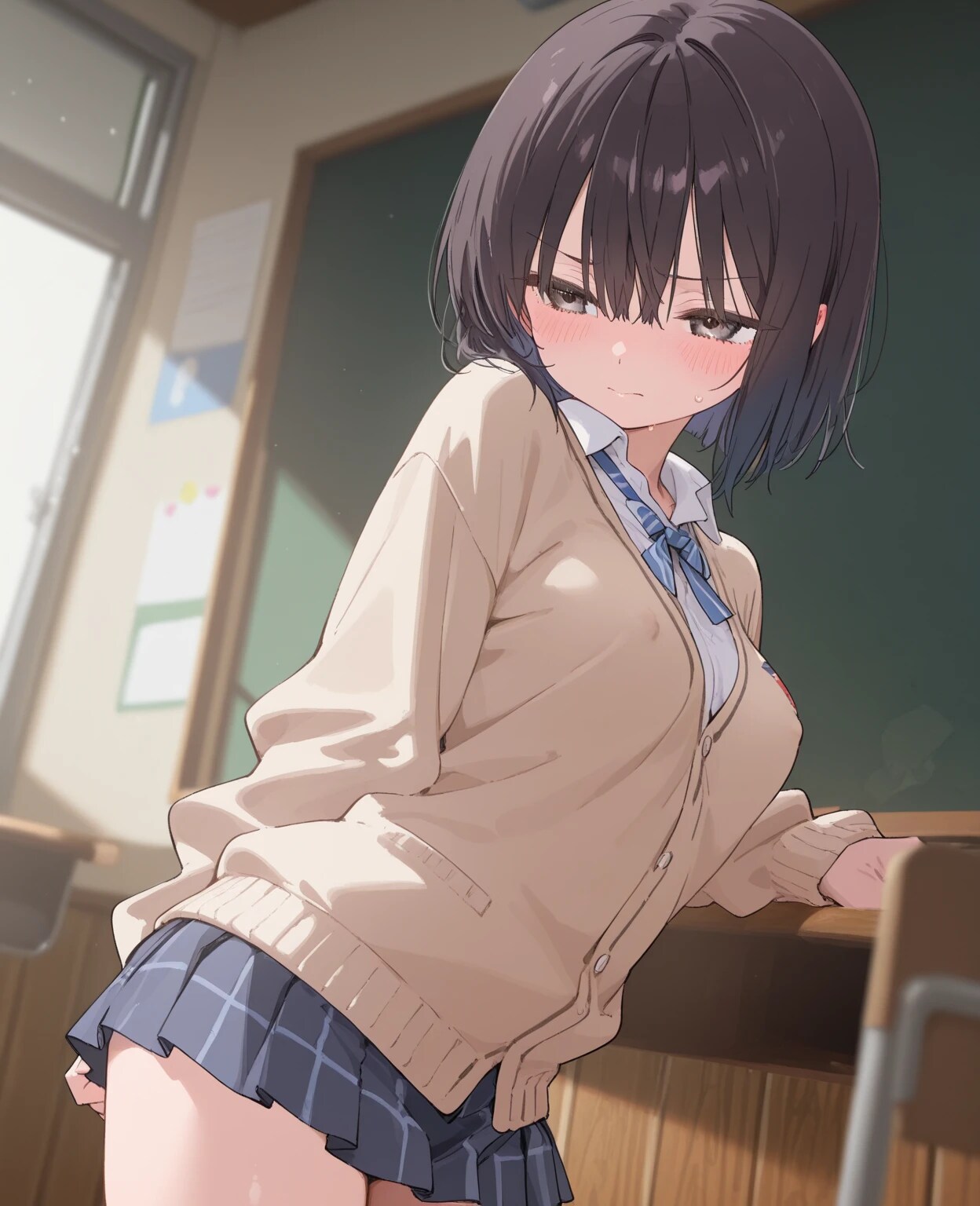 カーディガンの女子高生