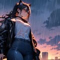 雨の日の屋上の景色 2枚目
