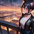 雨の日の屋上の景色 3枚目