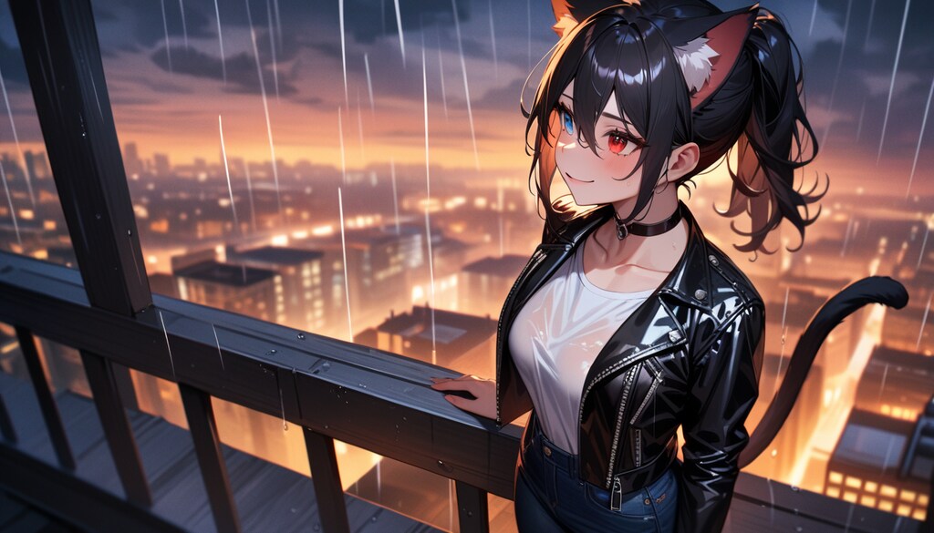 雨の日の屋上の景色