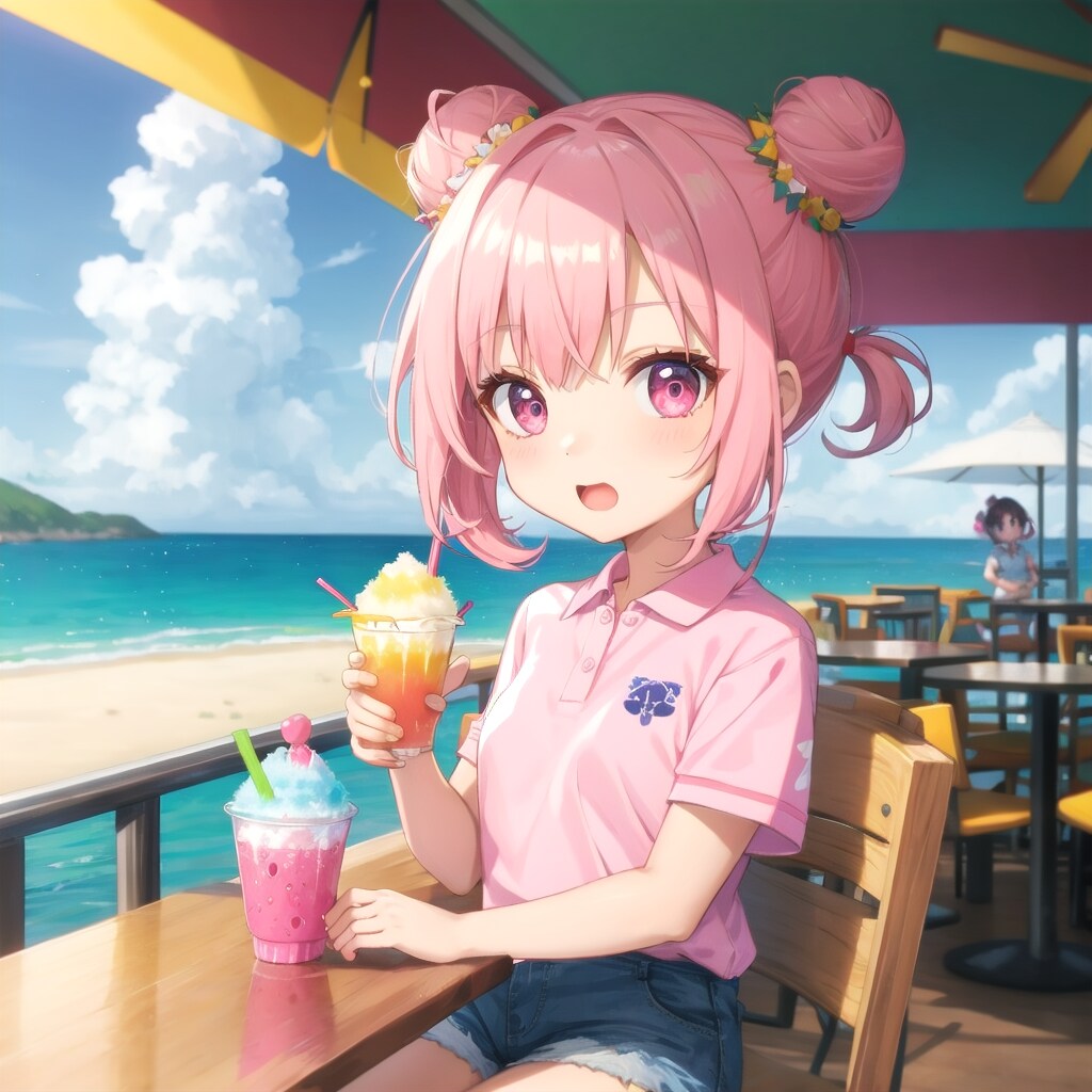 海の見えるレストランで🍧かき氷