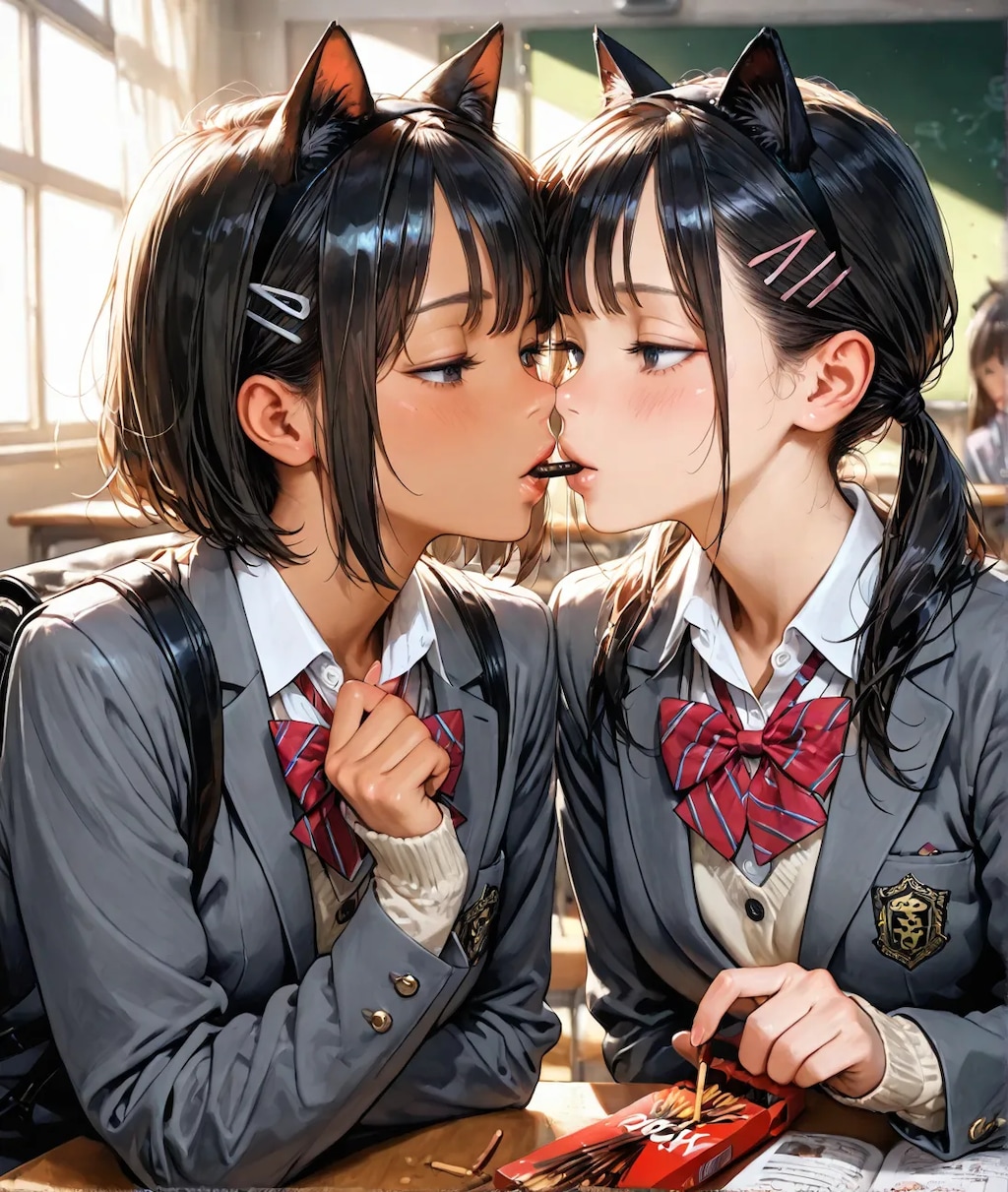 ポッキーの日‼️ポッキーゲームをするJK😍