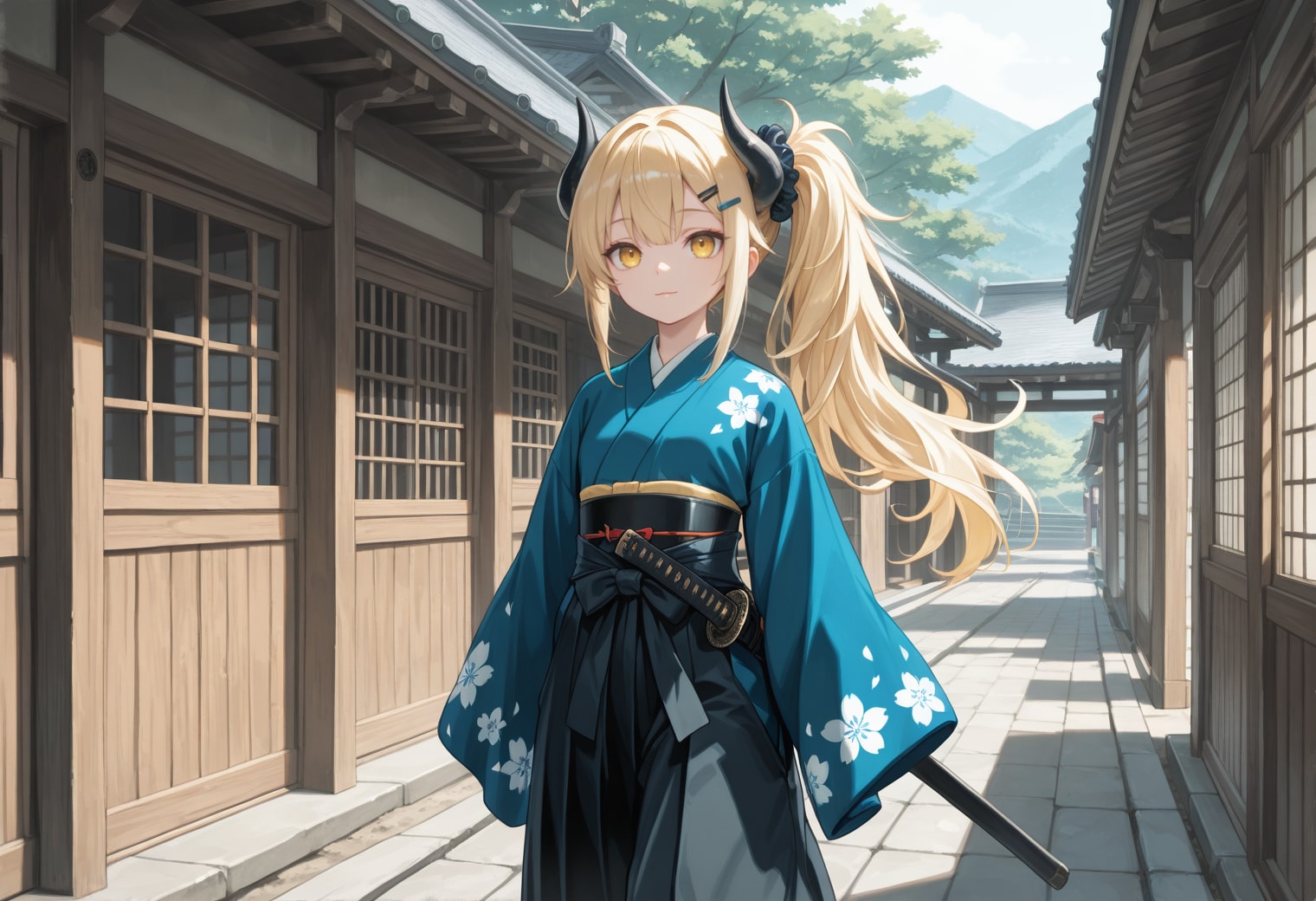 侍時代を歩く侍女鬼高生さん | の人気AIイラスト・グラビア